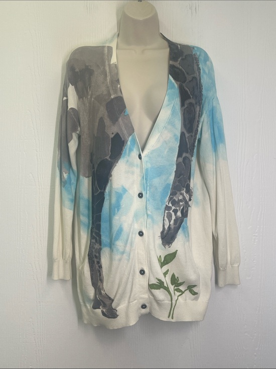 Anthropologie Sweaters - Anthropologie - Moth Tigra Colorful Giraffe Art Button Down Cardigan Size Medium